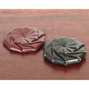 Spanish Leather Rosette Coin Purses Pair Vintage Travel Accessories